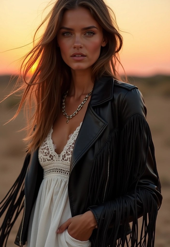 10 Must-Have Moto Boho Fashion Pieces That Will Elevate Your Style Game! - 1. Leather Fringe Jacket
