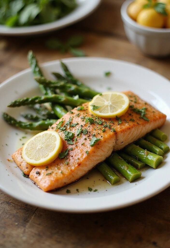 12 Healthy Easy Dinner Recipes That Are Deliciously Simple (You Won't Believe #5!) - 6. Baked Salmon with Asparagus