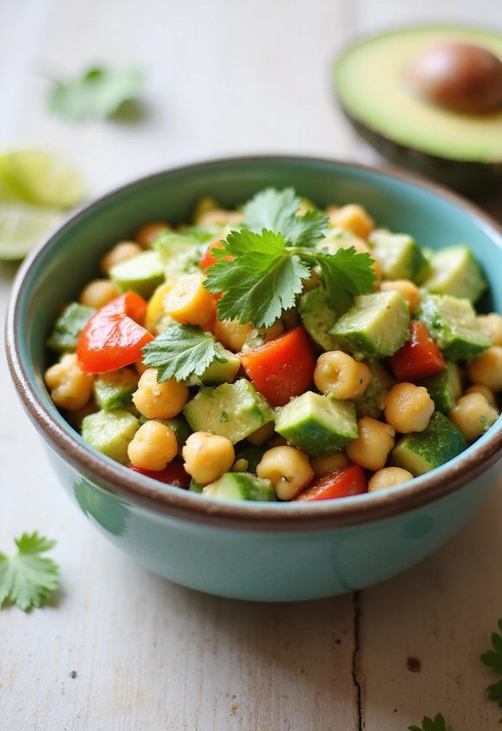 12 Healthy Easy Dinner Recipes That Are Deliciously Simple (You Won't Believe #5!) - 7. Chickpea Salad with Avocado Dressing