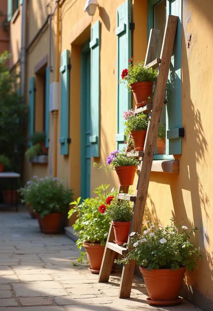 13 Amazing Vertical Garden Ideas That Make Any Space Feel Lush and Green! - 3. Vertical Garden Ladder