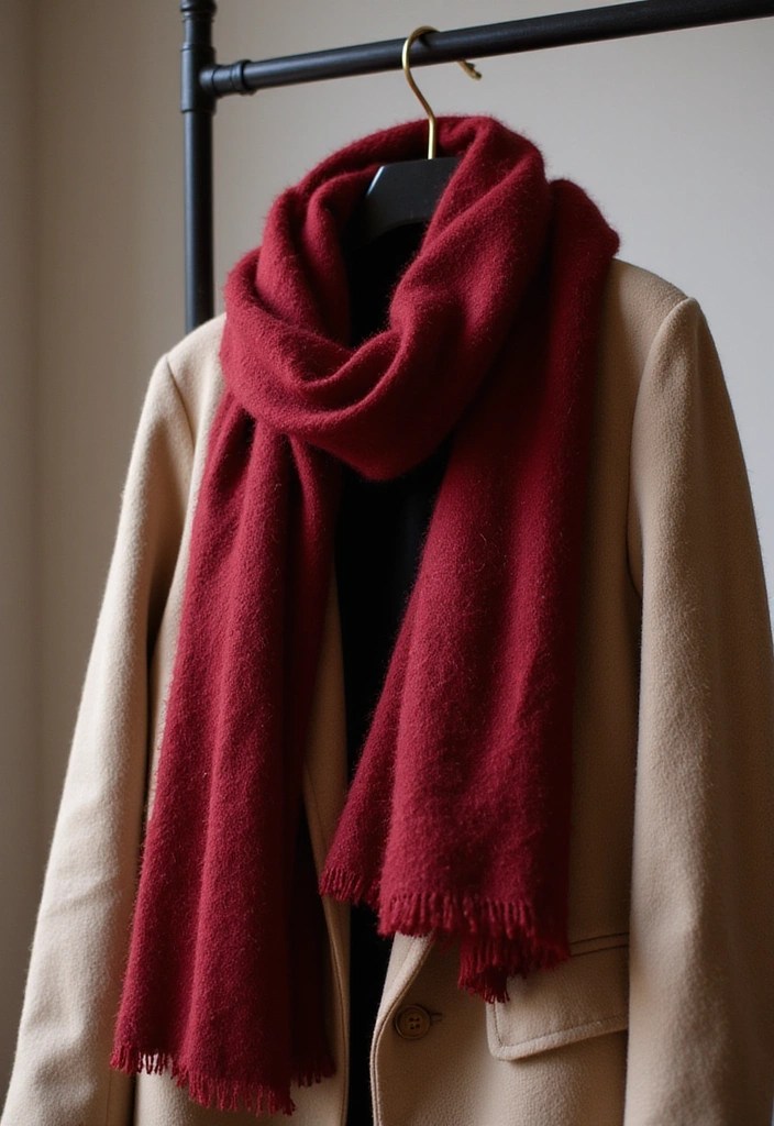 20 Cherry Red Fashion Inspirations That Will Ignite Your Creativity! - 19. Cherry Red Scarves and Wraps