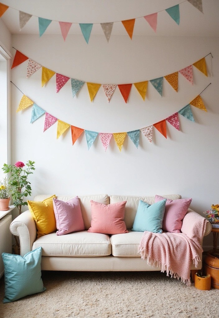 20 Upcycled Decor Ideas That Are So Stylish, You'll Want to Make Them All! - 13. Upcycled Fabric Bunting