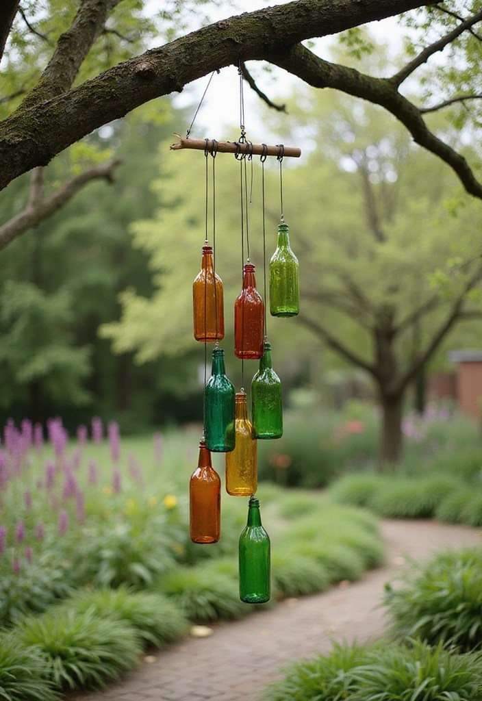 20 Upcycled Decor Ideas That Are So Stylish, You'll Want to Make Them All! - 18. Upcycled Bottle Wind Chimes