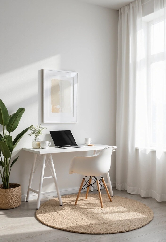 10 Cozy & Aesthetic Home Office Setups That’ll Make You Never Want to Leave! - 1. The Minimalist Haven