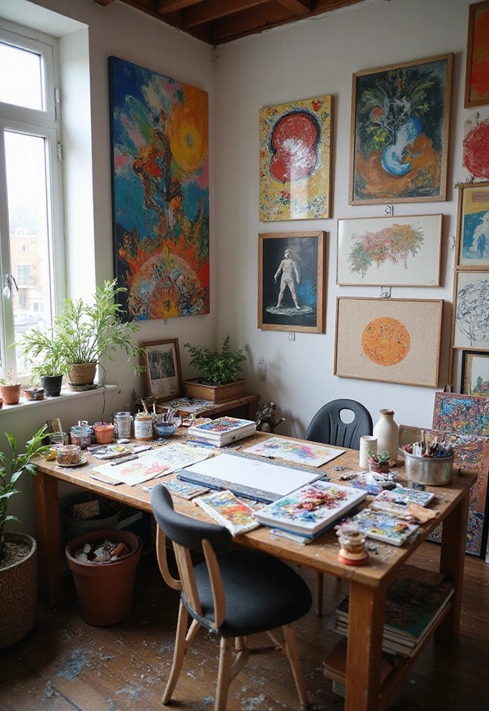 10 Cozy & Aesthetic Home Office Setups That’ll Make You Never Want to Leave! - 10. The Artistic Studio