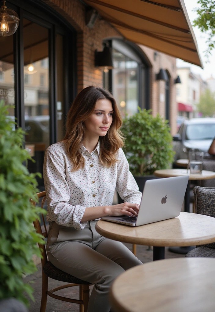 25 Casual Spring Outfits So Comfy You'll Want to Wear Them Everywhere! - 18. Printed Blouse and Trousers