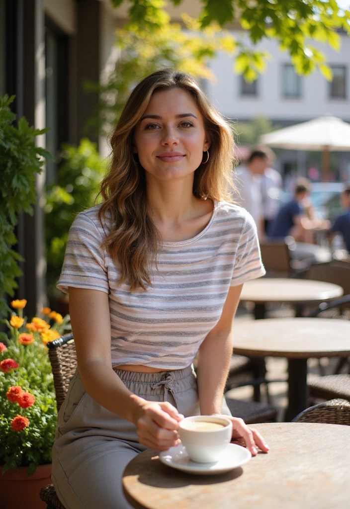 25 Casual Spring Outfits So Comfy You'll Want to Wear Them Everywhere! - 6. Striped Boatneck Top and Chinos