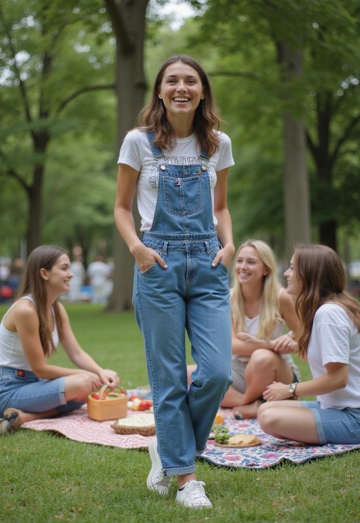 25 Casual Spring Outfits So Comfy You'll Want to Wear Them Everywhere! - 7. Denim Overalls and Graphic Tee