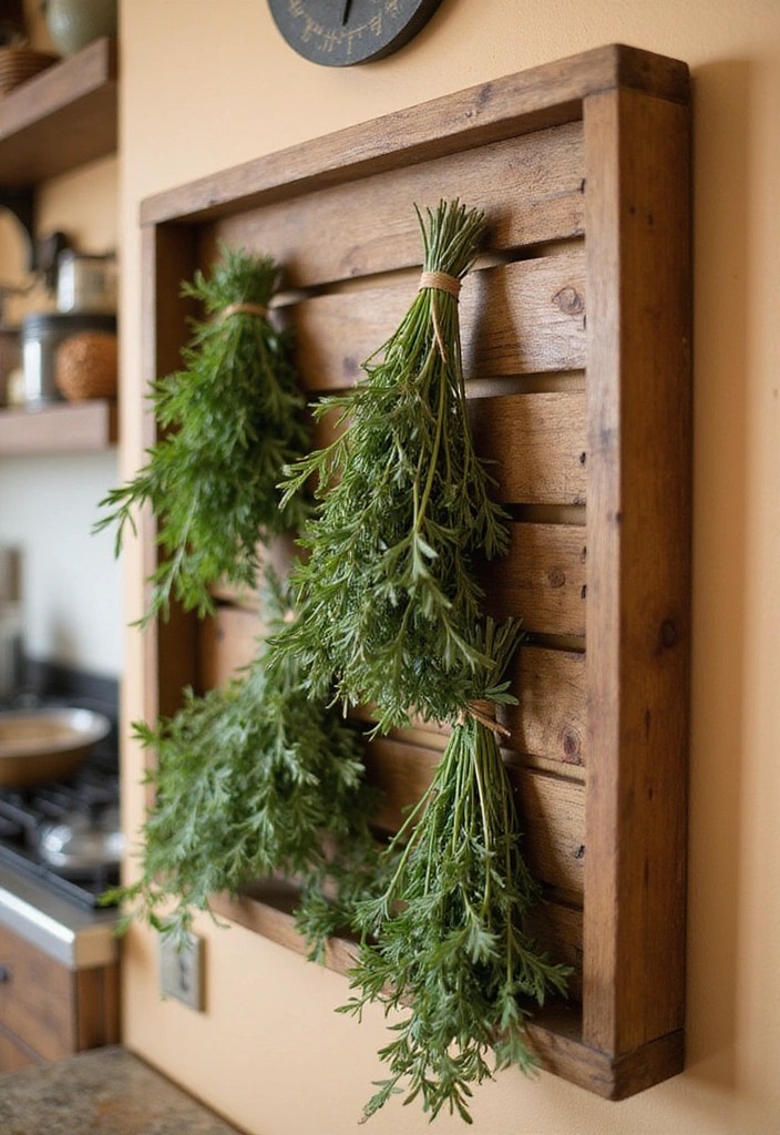 25 Rustic Cottagecore DIYs That Will Make Your Home Feel Like a Cozy Retreat! - 4. Herb Drying Rack